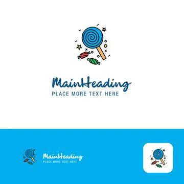Creative Candy  Logo Design. Flat color Logo place for Tagline. Vector Illust Stock Illustration