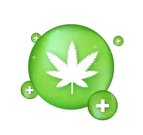 Creative cannabis leaf vector logo icon. Template for CBD Cannabidiol. Vector 스톡 일러스트