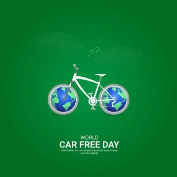 Creative Car-Free Day ads design. World Car-Free Day, Celebrated in United .. Stock Illustration