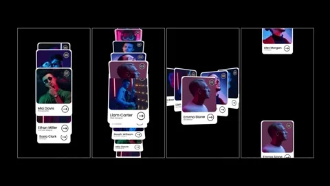 Creative Card Carousel After Effects stock