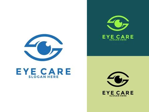 Creative Care Eye Concept Logo Design Template, modern Eye Vision Logo Desi.. Stock Illustration