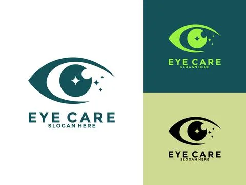 Creative Care Eye Concept Logo Design Template, modern Eye Vision logo vector Stock Illustration