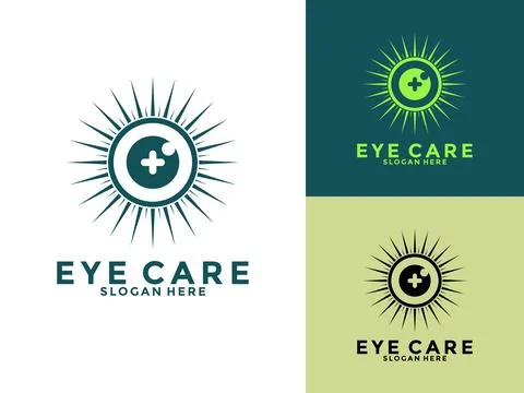 Creative Care Eye Concept Logo Design Template, modern Eye Vision logo vector Illustrazione stock