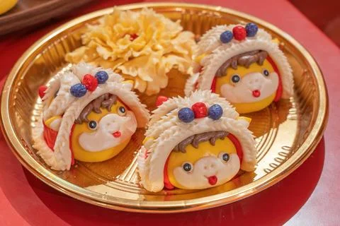 Creative cartoon modeling Dim sum plate Foto stock