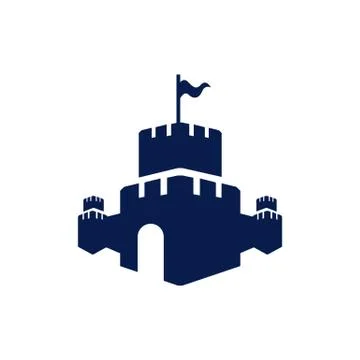 Creative Castle fortress logo vector design icon template Stock Illustration