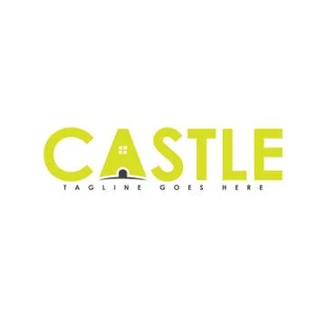 Creative castle logo type design vector Stock Illustration