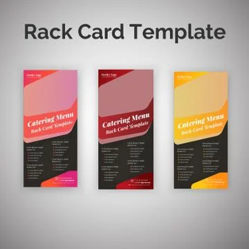 Creative Catering Menu Rack Card Template Stock Illustration
