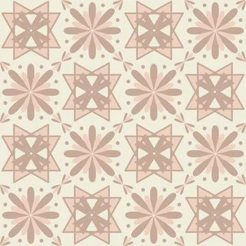 Creative ceramic tile beige monochrome pastel color, trendy symmetrical squar Stockillustratie