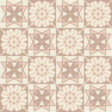 Creative ceramic tile beige monochrome pastel color, trendy symmetrical squar Stockillustratie