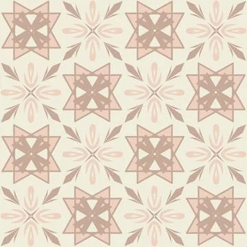 Creative ceramic tile beige monochrome pastel color, trendy symmetrical squar Stock Illustration