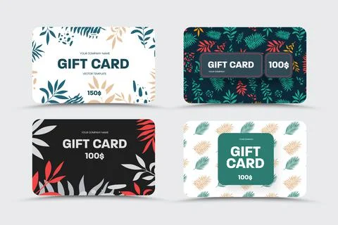 Creative certificate, gift card in red, green, blue, yellow colors, isolated  Stock Illustration