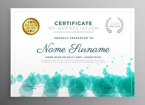 Creative certificate template design with dots pattern 스톡 일러스트