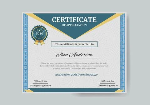 Creative certificate template design Stock Illustration