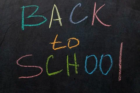 Creative Chalkboard Message Celebrating Back to School With Colorful Letters Stock Photos