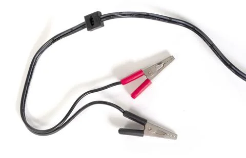 Creative charging, isolated cable on white background Stock Photos