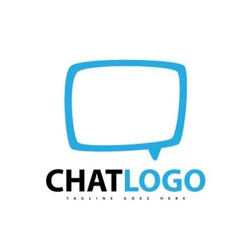 Creative chat square shape logo design Stock Illustration