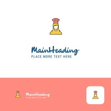 Creative Chef Logo Design. Flat color Logo place for Tagline. Vector Illustra Stock Illustration