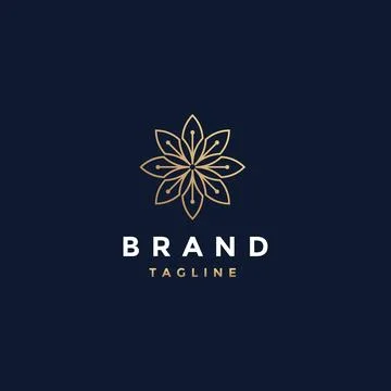 Creative Cherry Blossom Logo Design Of Eight Pen Tips Stock Illustration