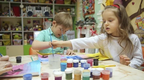 Creative children. Drawing Stock Footage 59595586