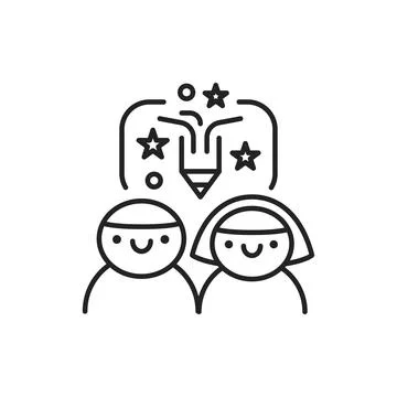 Creative children s studio color line icon. Pictogram for web page, mobile ap Stock Illustration