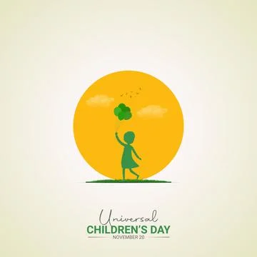 Creative Children's ads design. Universal Children's Day, Celebrated Novemb.. Illustrazione stock