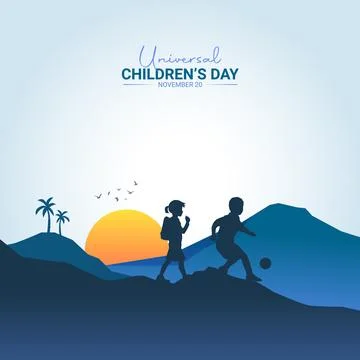 Creative Children's ads design. Universal Children's Day, Celebrated Novemb.. Stock Illustration