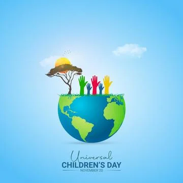 Creative Children's ads design. Universal Children's Day, Celebrated Novemb.. Stock Illustration