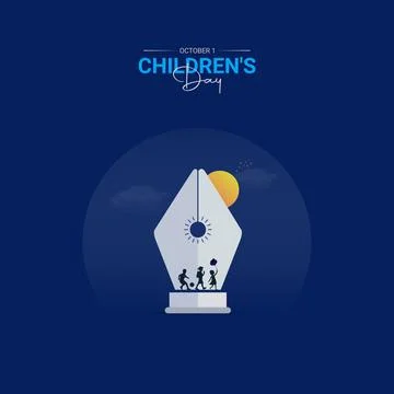 Creative Children's Day ads design. Children's Day, Celebrated November 14,.. Stock Illustration