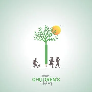 Creative Children's Day ads design. Children's Day, Celebrated November 14,.. Stock Illustration