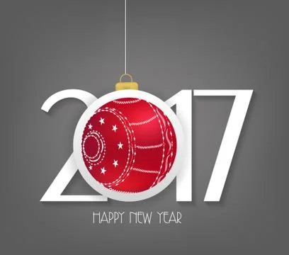 Creative chinese new year 2017 text design with christmas ball Stock Illustration