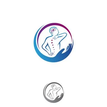 Creative Chiropractic concept logo design template Stock Illustration