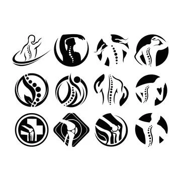 Creative Chiropractic Concept Logo Design Template, body care logo inspiration. Stock Illustration