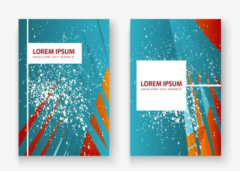 Creative Christmas cover frame design paint white splatter, blue glitter vect Stock Illustration