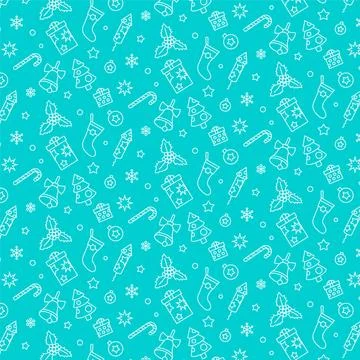 Creative Christmas pattern for wrapping holiday gifts, vector Stock Illustration