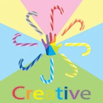 Creative Christmas striped candy background. EPS10 vector. Multicolored backg Stock Illustration