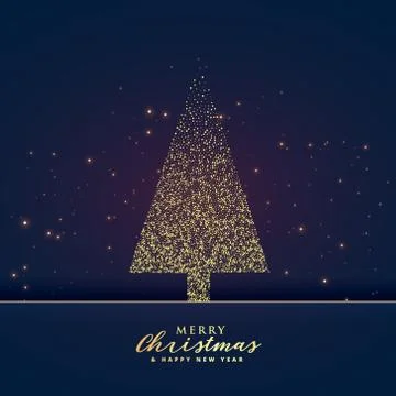 Creative christmas tree design made with glitter background Stock Illustration