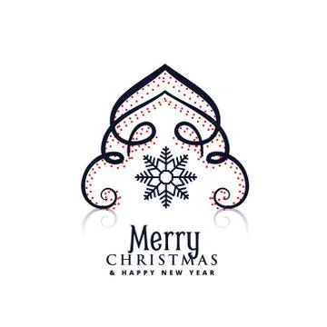 Creative christmas tree design with snowflakes Stock Illustration