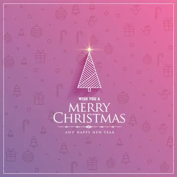 Creative christmas tree design on subtle festival elements pattern Stock Illustration