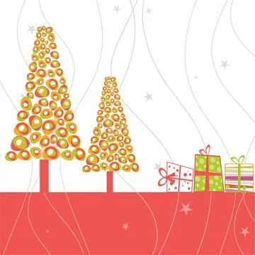 Creative Christmas tree with gift boxes. vector illustration. Stock Illustration