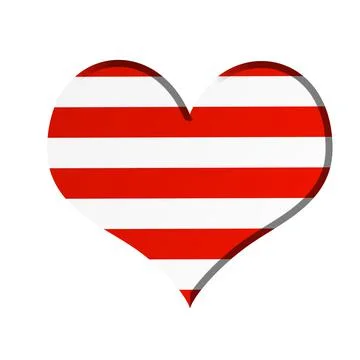 Creative chrome heart with red stripes Stock Illustration