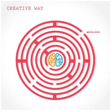 Creative circle maze way concept Stock Illustration