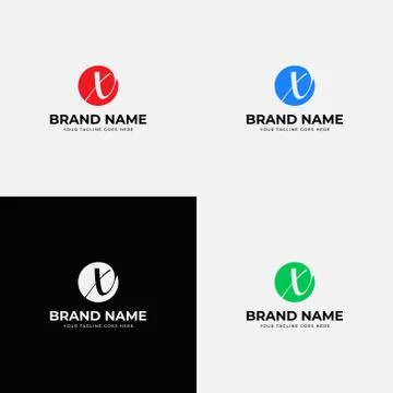 Creative circle negative space initial x letter logo design vector template.  Stock Illustration