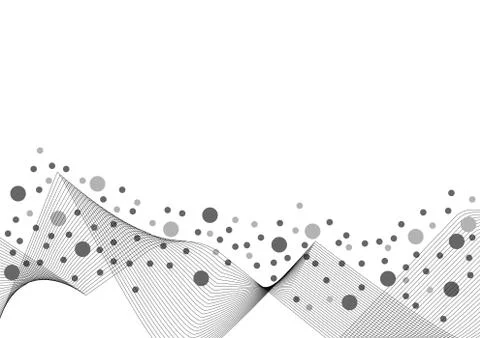 Creative circle shapes and abstract wave background with copy space. Futurist Stock Illustration