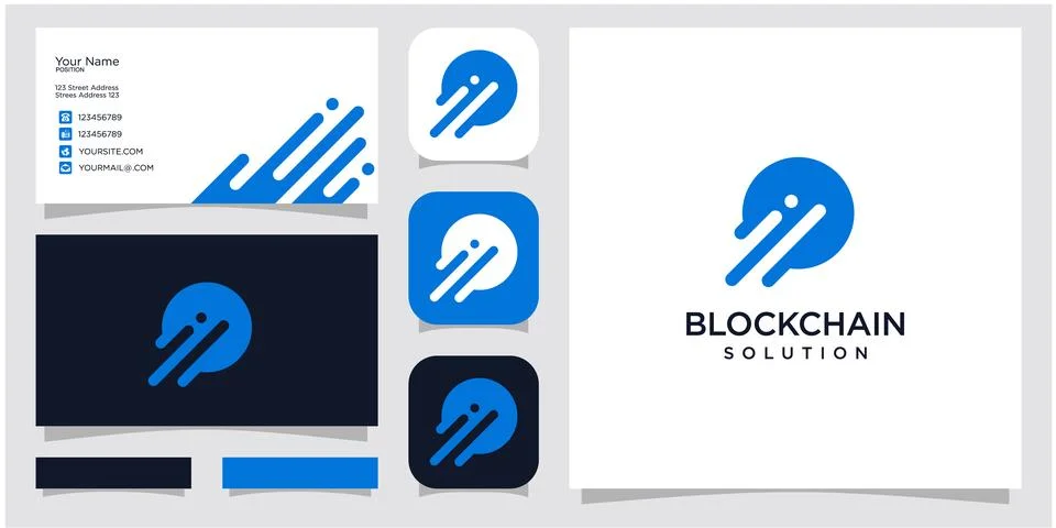 Creative circle, technology, startup, finance blockchain logo template Stock Illustration