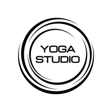 Creative circle yoga studio black logo symbol web geometric icon. Decorative Illustration