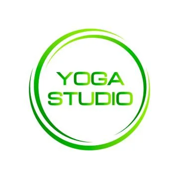 Creative circle yoga studio green logo symbol web geometric icon. Decorative Illustrazione stock