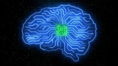 Creative circuit brain animation backdrop Stock Footage 99052731