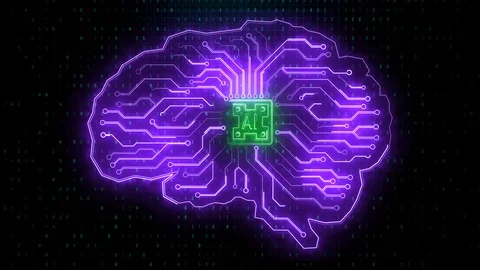 Creative circuit brain animation background Stock Footage 99052709