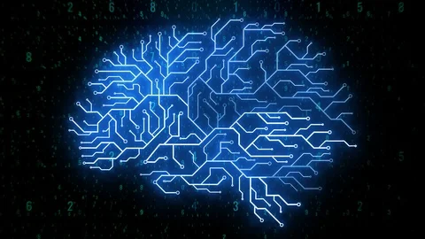 Creative circuit brain animation wallpaper Stock Footage 99055047
