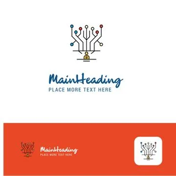 Creative Circuit Logo Design. Flat color Logo place for Tagline. Vector Illus 스톡 일러스트